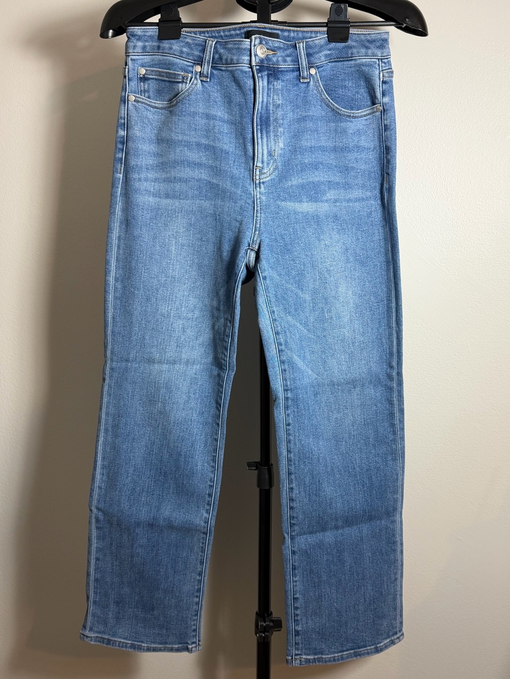 Quince Stretch High Rise Straight Jeans